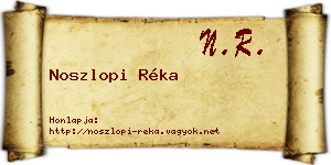 Noszlopi Réka névjegykártya